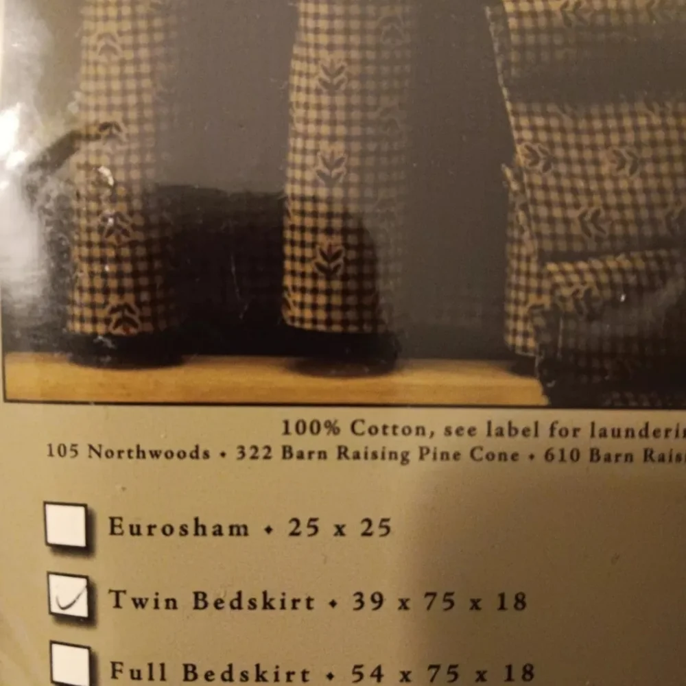 Donna Sharp Home Chocolate Gingham #610 Twin Bed skirt Bedding Linens